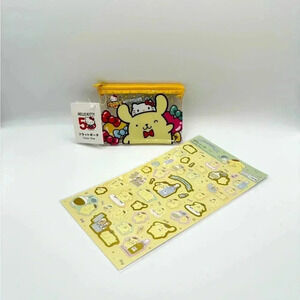 Sanrio‎ Pompompurin Sticker Sheet + Zip Bag NEW